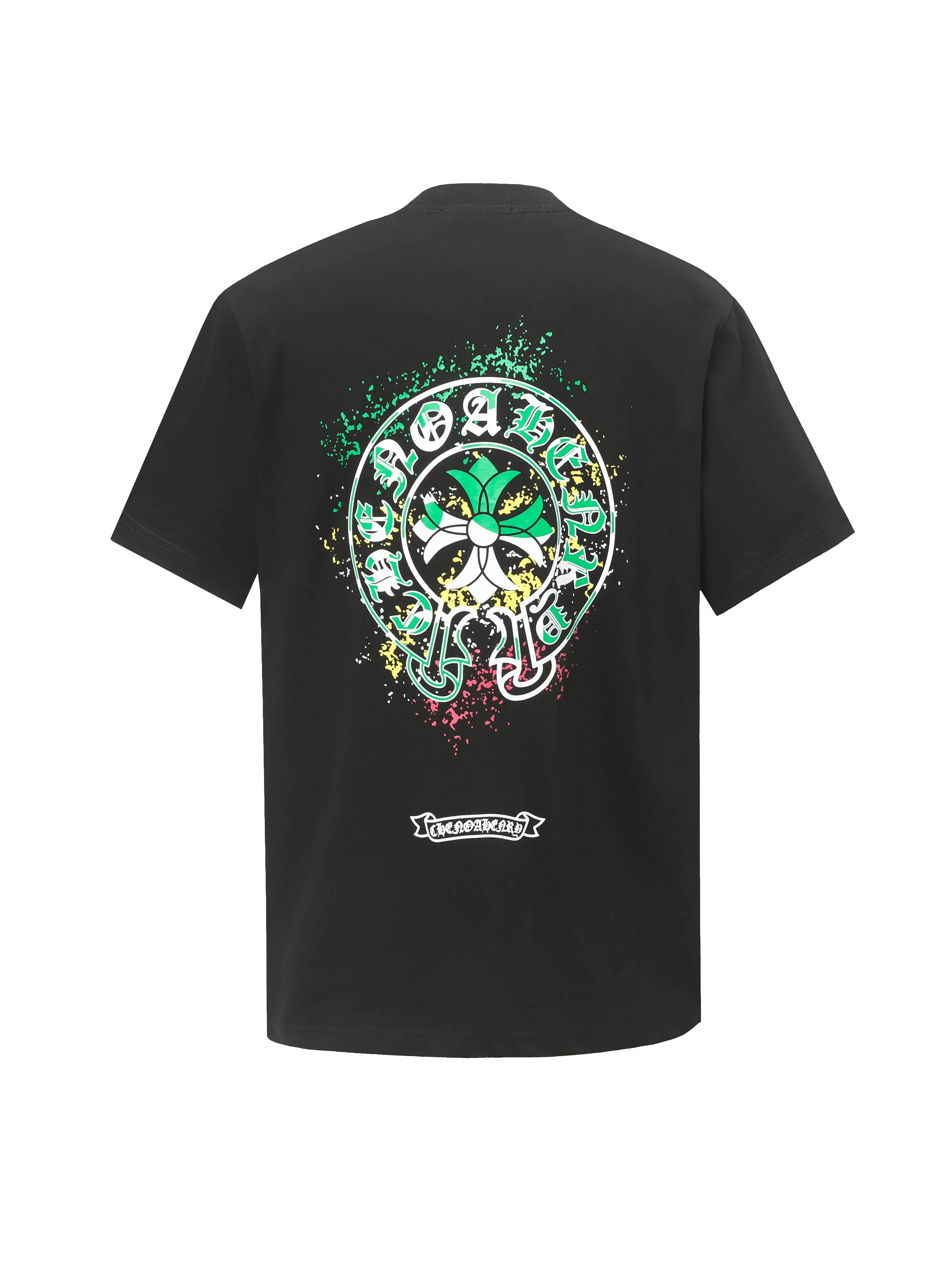 🅿️170 CHROME HEARTS/Chrome Heart CH spray-printed short-sleeved T-shirt The fabric is made of 280g heavy combed cotton, customized with 32 count 1*1 threads, and washed twice for ready-to-wear. The fabric is comfortable and skin-friendly without any strange feeling. Custom-dyed fabric, with high textile density, good drape, and not easy to deform. The thick texture and tight spinning process will not affect the breathability of the fabric. The color saturation is very high. Imported digital direct-injection printing technology. A versatile and good-looking short-sleeve. The loose version covers the flesh and makes you look slimmer. It is the same style for men and women. It has three complete standards. Color: Black-White Size: XS-L